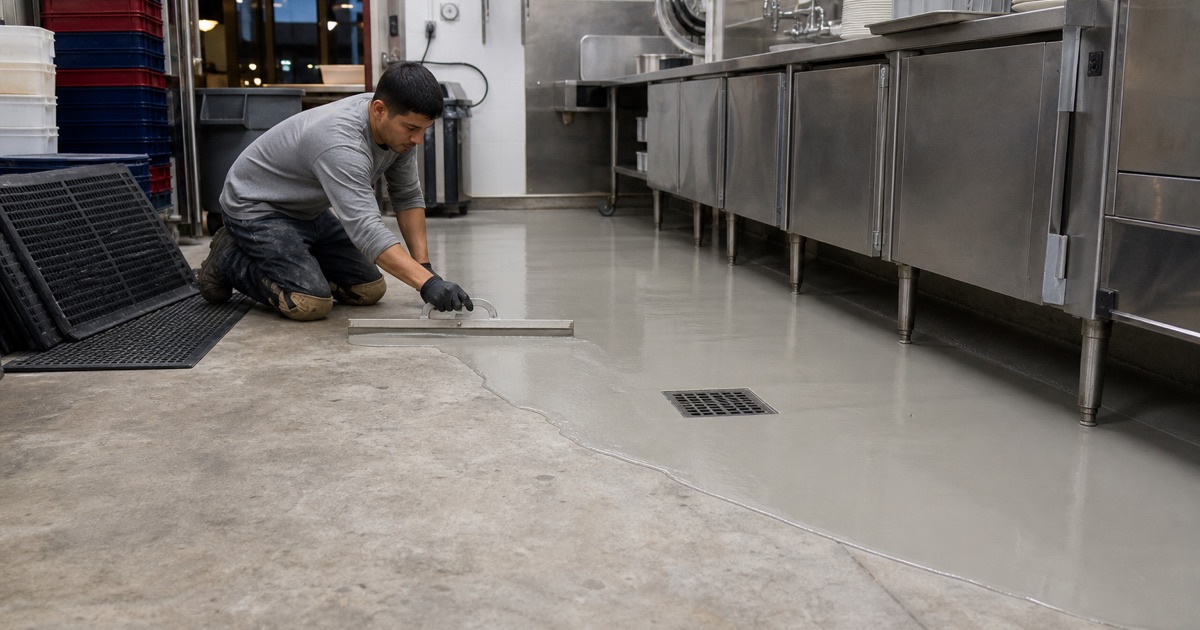 restaurant kitchen, washdown, coved base