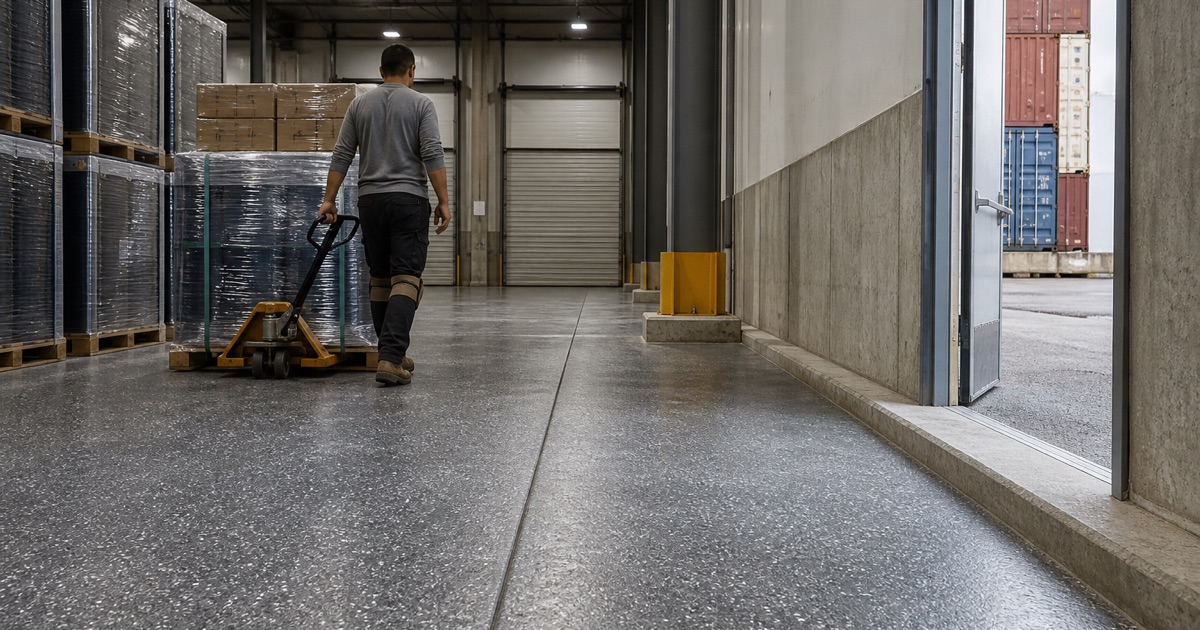 transload floor beside a rail intermodal yard
