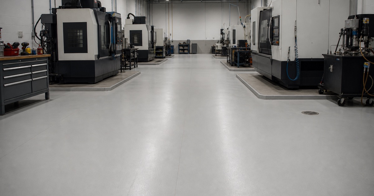precision machining hall between shifts